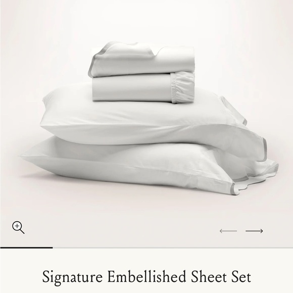 Boll & Branch NEW Signature Embellished Sheet Set King